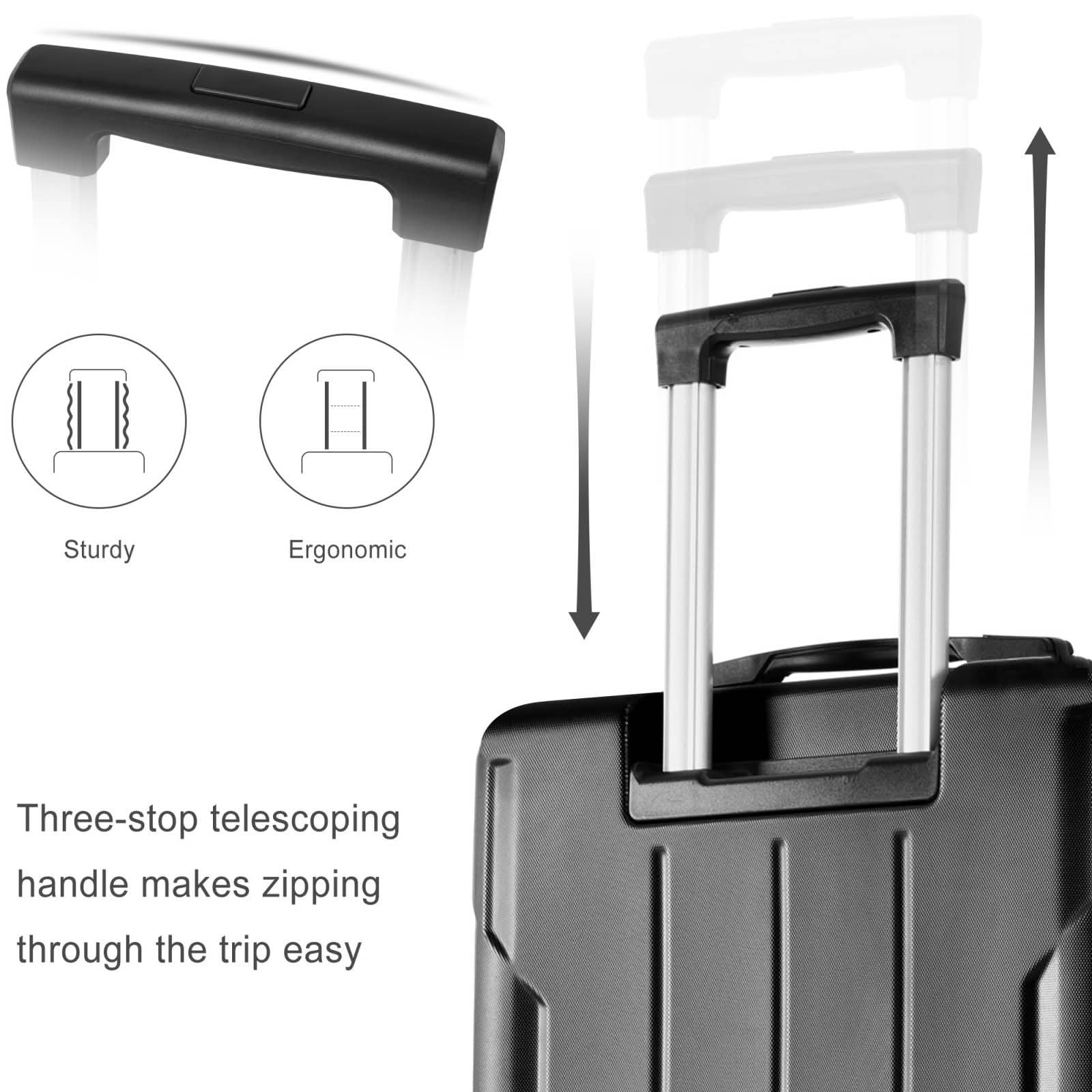 MAYEERTY 2 Piece 20+28Inch Expandable Hardshell Luggage Set, ABS Suitcases with Spinner Wheels, TSA Lock for Short and Long Distance Trave