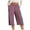 Purple, variant on Mlzmgr Capri Pants Women Wide Leg Drawstring Elastic High Waisted Capris Solid Color Summer Casual Capri Pants