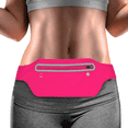 thumbnail image 5 of Riñonera impermeable para hombre y mujer, riñonera ajustable con cinturón para correr, cintura de bolsillo expandible ajustada, rosa roja, 5 of 5