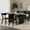 black, variant on KATBOC Modern Dining Table Set, 70in Kitchen Table with Solid Oak Chairs, MDF Top & Corrugated Metal Legs, for Family Dining, Parties, Small Spaces, Black