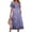 Blue, variant on Ladies' Floral Printed Short Sleeve Round Neck Casual Dress - Fashion Summer Dress with Bloom Pattern for Women, Comfort Fit, Versatile for Party, Beach, and Daily Outfit,Blue,S