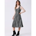 thumbnail image 3 of DARING DIVA Women's Vintage Sleeveless A Line Midi Pinafore Dress S Black, 3 of 6