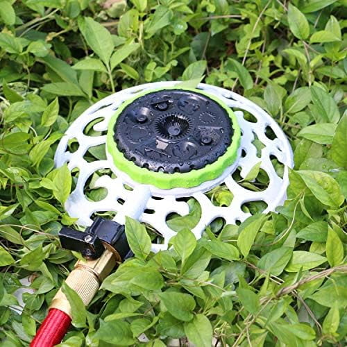 RibRave Turret Pattern Sprinkler, 8-Pattern Stationary Water Sprinkler on Metal Decorative Base for Watering Small and Large Yards, Lawns, Garden or Odd Shaped Areas, Covers up to 1,225 sq. ft.