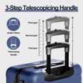 thumbnail image 3 of Checked Luggage PC ABS Hardside Suitcase with wheels USB Port Lightweight Luggage with TSA Lock 28 inch DarkBlue, 3 of 9