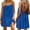Blue, variant on Backless Cami Dress for Women Summer Short Mini Dresses Spaghetti Strap Sleeveless Tie Back Loose Lounge Sundress