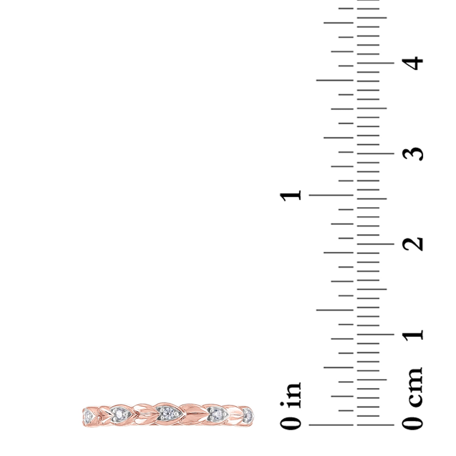 14kt Rose Gold Plated Diamond Accent Stackable Heart Ring