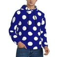 thumbnail image 2 of Goofa Navy And White Polka Dot for Men's Hooded Sweatshirt - Lightweight Pullover Hoodie with Kangaroo Pocket, Perfect for Everyday Wear-3X-Large, 2 of 7