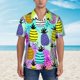 thumbnail image 2 of Fotbe Graffiti Pineapples Camisa Hawaiana para Hombre Unisex – Camisa Casual de Verano con Botones de Manga Corta de Algodón y Lino,Medium, 2 of 7