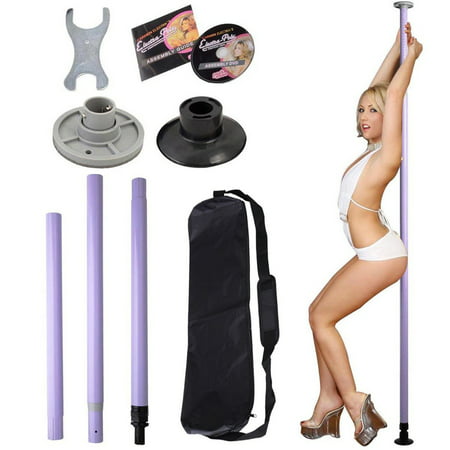Portable Stripper Exercise Fitness Club Dance Pole Full Kit - Purple