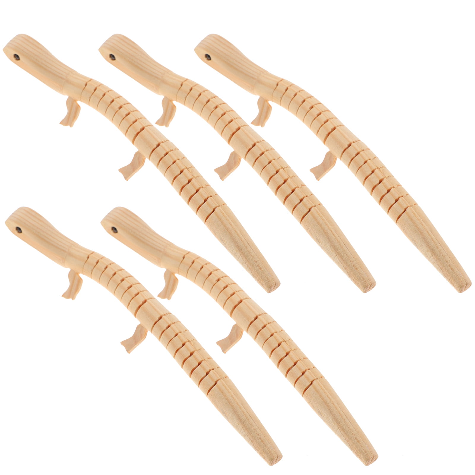 5pcs Wooden Unfinished Lizard Model Creative Wiggle Lizard Toy Kids Diy