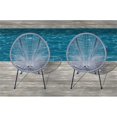 thumbnail image 2 of Living Source International Chaises de Patio Modernes en Métal Bleu/gris (Ensemble de 2), 2 of 2