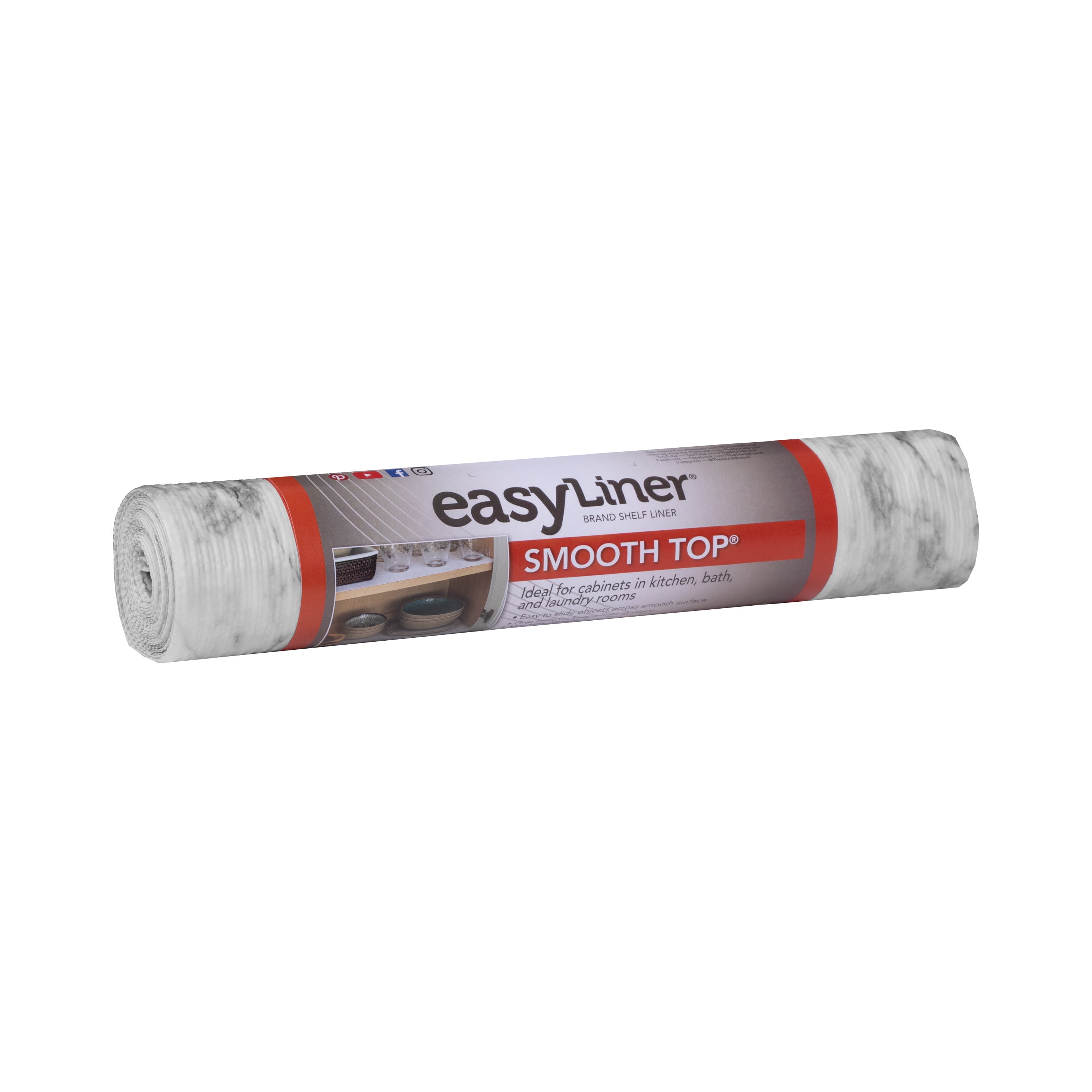 EasyLiner Brand Smooth Top 12 In. x 10 Ft. Shelf Liner, Gray Marble