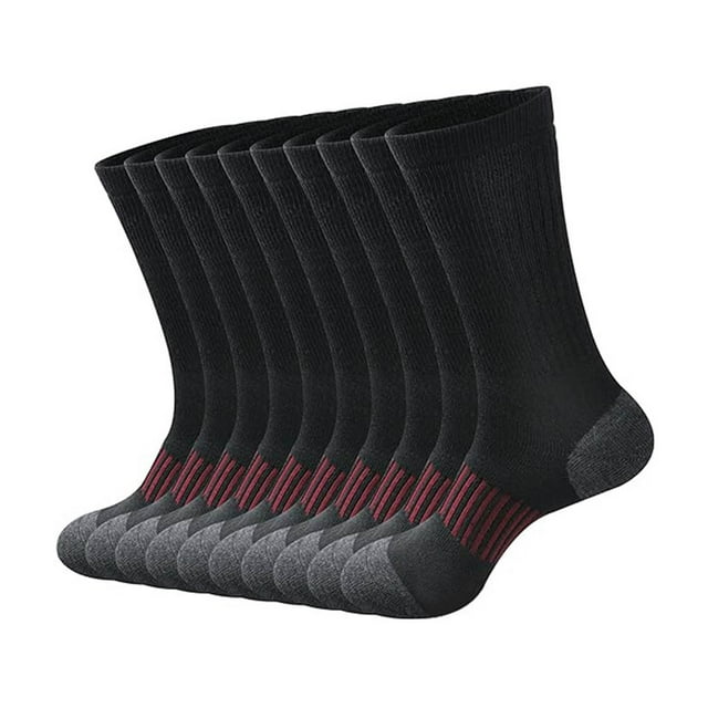 KIHOUT Chaussettes Athlétiques Coussinées Chaussettes de Course Performance Respirantes Chaussettes Crew Chaussettes de Sport Extérieures pour Hommes 5 Paires