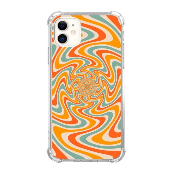 Retro Groovy Swirl Case Compatible with iPhone 11,Unique Art Design TPU Bumper Cover Case