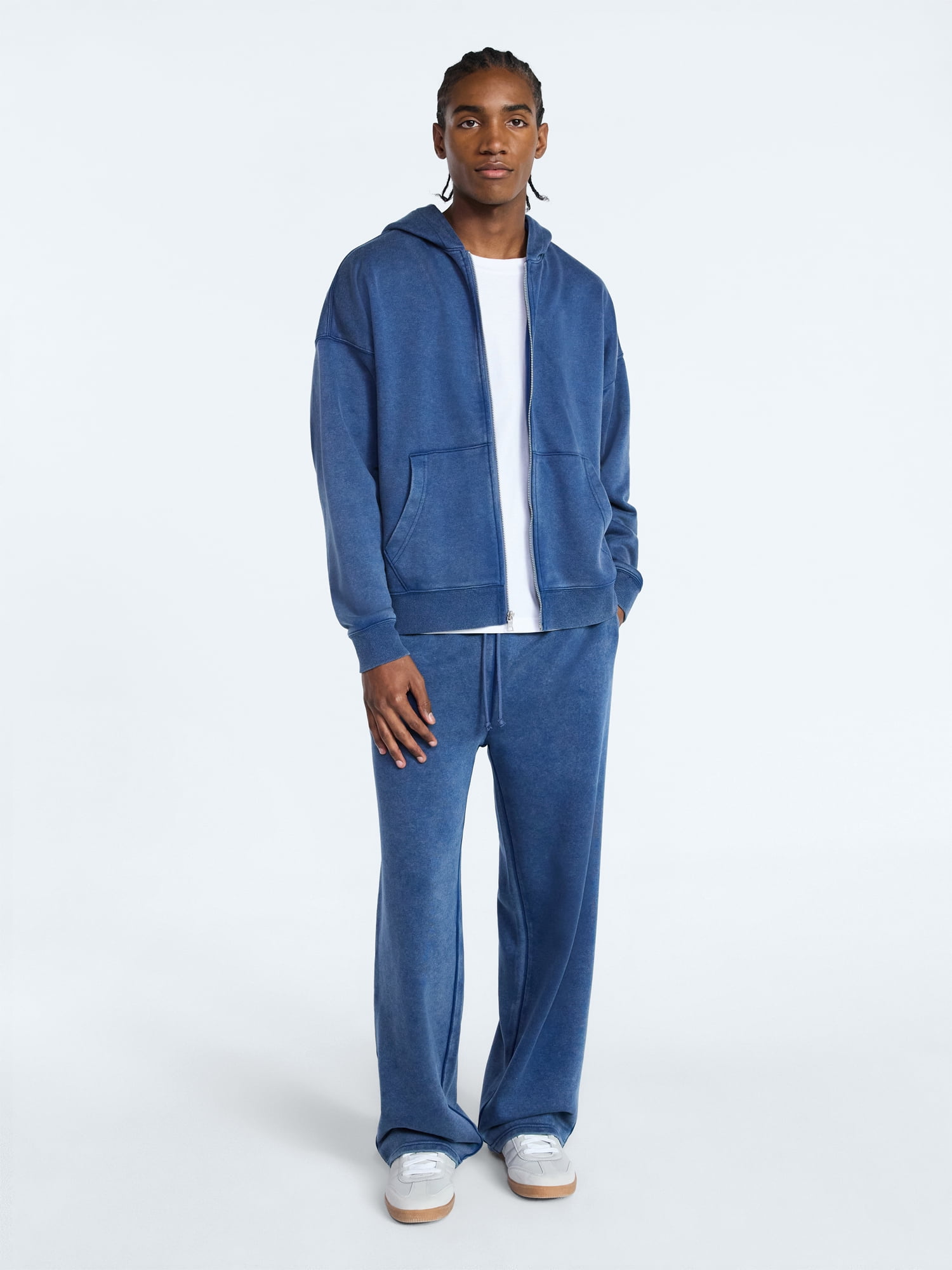 No Boundaries Zip Hoodie with Long Sleeves, Men's XS-4XLT