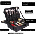 thumbnail image 3 of Bolsa de Maquillaje de Viaje Estuche Organizador - Bolsa de Cosméticos Impermeable Portátil con Hombro Ajustable y Divisor Ajustable para Pinceles y Herramientas de Belleza, 3 of 4
