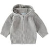 Baby Dove Hood Zip Cable Knit Sweater Grey 6-9 Months