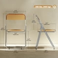 thumbnail image 3 of 4 Pack Acrylic Folding Chairs, Modern Transparent Foldable Chairs, Orange, 3 of 10
