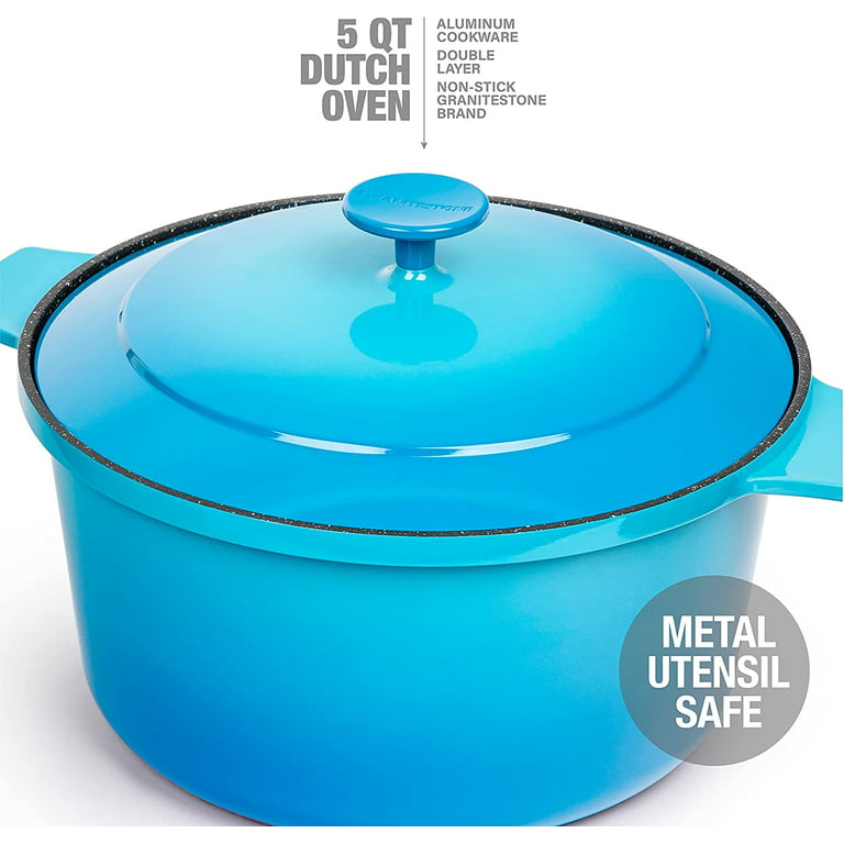 8 qt. Oval Non-Stick Cast Iron Dutch Oven in Light Blue with Lid  VS-ZTO-37-LB - The Home Depot