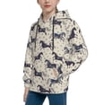 thumbnail image 2 of Rateoe Horse Pattern Boys Hoodie, Youth Pullover Hooded Sweatshirt, Kangaroo Pocket Hoodie for Kids-Medium, 2 of 6