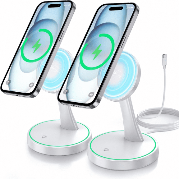 Oandys Magnetic Wireless Charger Stand, 15W Charging Station Pad, Compatible with 12-17 Series, 2 Pack