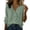 Army Green Blouses, variant on Cute Blouses for Women Trendy Plain V Neck 3/4 Sleeve Ruffle Linen Loose Fit Tees Summer Fashion Casual T-Shirt Khaki Blouses XXXL