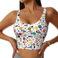 thumbnail image 2 of Lsque Colorful Spots Printed Women'S Sports Bra, Compression, Moisture Wicking, High-Impact Sports Bra For Women,Supportive sports bra-Large, 2 of 9