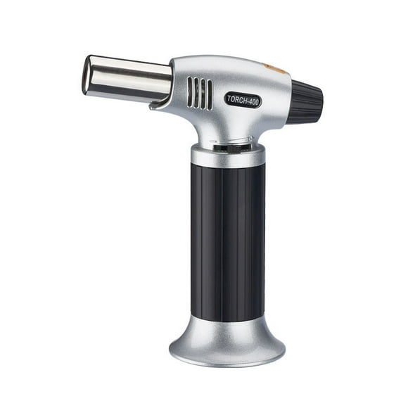 , Suitable for all butane canisters Refillable Kitchen Blowtorch Lighter with Safety Lock and Adjustable Flame, Great for Desserts, Creme Brulee, Grilling and Baking - No Butane Gas