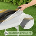 thumbnail image 5 of Black and Gold Marble Glitter Streaks Pattern Round Fitted Tablecloth with Elastic Edge,Dining Table Cover Waterproof,Outdoor Round Tablecloth for Camping,Dining,Indoor and Outdoor, 5 of 7