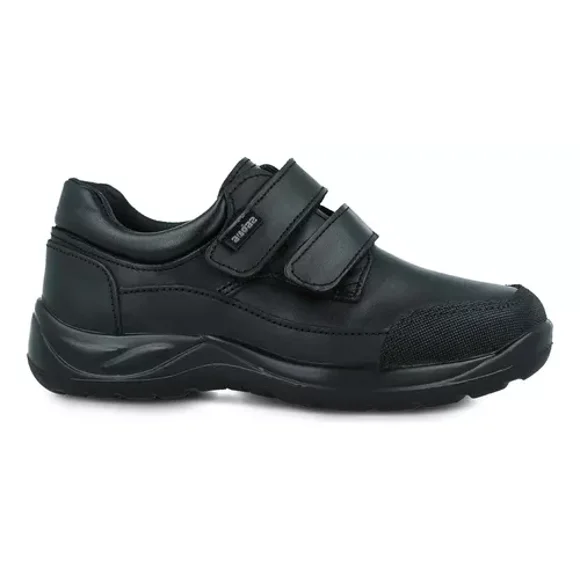 Zapato Escolar Audaz De Piel Negro Niño Casual
