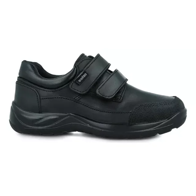 Zapato Escolar Audaz De Piel Negro Niño Casual