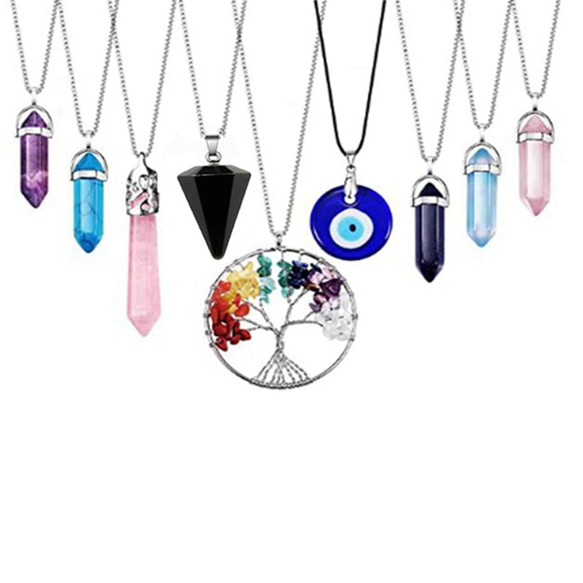 Crystal Pendant Cage with Chakra Set (Nickel Plated)