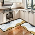 thumbnail image 3 of Kitchen Rugs Sets Of 2,Blue Marble Gold Wave Pattern Anti Fatigue Kitchen Mat Rugs Non Slip Washable,Decorative Kitchen Floor Mats for Kitchen,Sink,Laundry,17"x47"+17"x47", 3 of 5