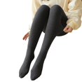 thumbnail image 3 of Gibobby Pantalones cortos de motorista para mujers e invierno para mujer, mallas de terciopelo con rayas verticales de algodón de cintura alta, pantalones de 330g (Negro, One Size), 3 of 4