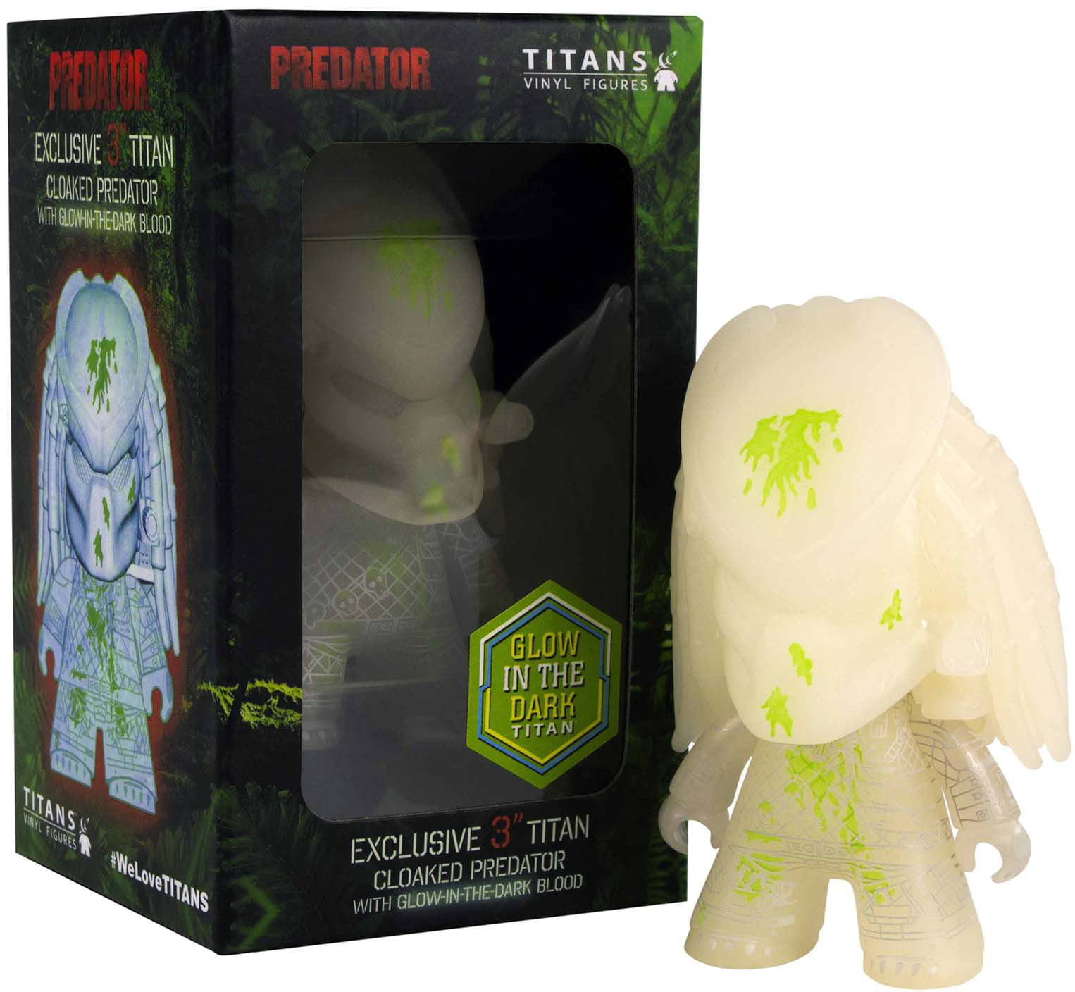 Alien vs Predator 3" Glow In The Dark Figures TITANS Vinyl Exclusive Twin Pack 