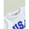 thumbnail image 5 of Bagilaanoe Baby Boy 4th of July Outfits 3M-3T Infant Independence Day Clothes 2PCS Toddler Summer Short Sleeve USA Letter Print T-Shirts Tops Star Stripe Shorts Set, 5 of 9
