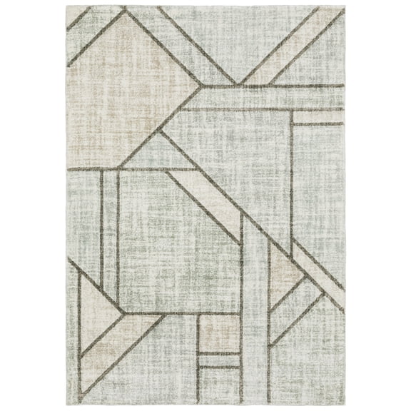 Woven Trends Jasper Area Rug - 5' 3" X  7' 6" - in Grey - Modern Style, Stain Resistant, Medium Pile, Family and Pet Friendly, Dining, Living Room Rug