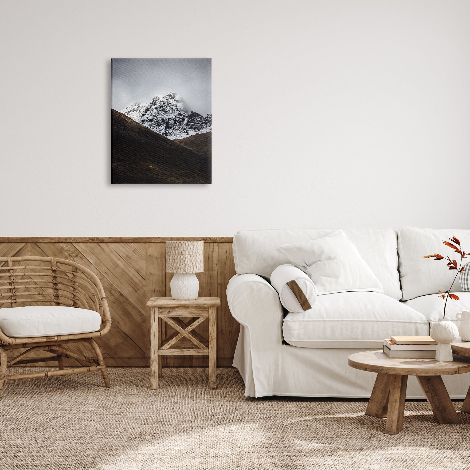 Stupell Industries Icy Mountain Valley Landscape Photography Gallery Wrapped Canvas Art Print Wall Art, 24 x 30