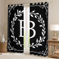 thumbnail image 2 of Homewish Personalized Initial B Black Out Curtains For Teens Boys Girls,Black White Curtains Pack of 2 (42x63 Each),Botanical Plants Leaves Bedroom Curtains,Microfiber Bedroom Decor, 2 of 6
