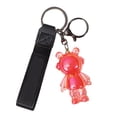thumbnail image 2 of Llavero con estampado de letras acrílicas rojas, divertido diseño de dibujos animados de anime para bolsos y llaves, estilo unisex, adorable llavero con dije de oso, 2 of 8