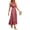 Bean Paste Red, variant on Women's Midi Summer Dresses Casual V Neck Swiss Dot Ruffle Sleeveless A Line Beach Sun Dress