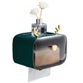 thumbnail image 1 of Waterproof Toilet Paper Holder Waterproof Wall Mounted Tissue Box Waterproof Toilet Paper Holder Cute Rod Antlers Transparent Window Adjustable Hanging Wall Mounted Tissue Box, 1 of 1