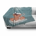 thumbnail image 3 of Tea Soft Flannel Fleece Throw Blanket, Teatime Calligraphy with a Classic Victorian Style Cup Earl Grey Print, Cozy Plush for Indoor and Outdoor Use, 70" x 90", Slate Blue Maroon, by Ambesonne, 3 of 6