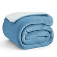 thumbnail image 6 of Sherpa Fleece Blanket Twin Size Washed Blue - Thick and Warm, Soft Fuzzy Blanket, 60x80 Inches, 6 of 6