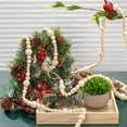 thumbnail image 4 of Guirlande de Perles en Bois 2,2 m Perle de Ferme Rustique Décoration Suspendue Murale Guirlande d'Arbre de Noël de Vacance Naturel Rural Perles de Prière Murales Décoratives (Beige), 4 of 5