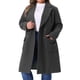 thumbnail image 4 of Abrigos de invierno largos para mujer de tallas grandes Agnes Orinda, con solapa de muesca, de doble botonadura, tipo trench 1X gris oscuro, 4 of 6