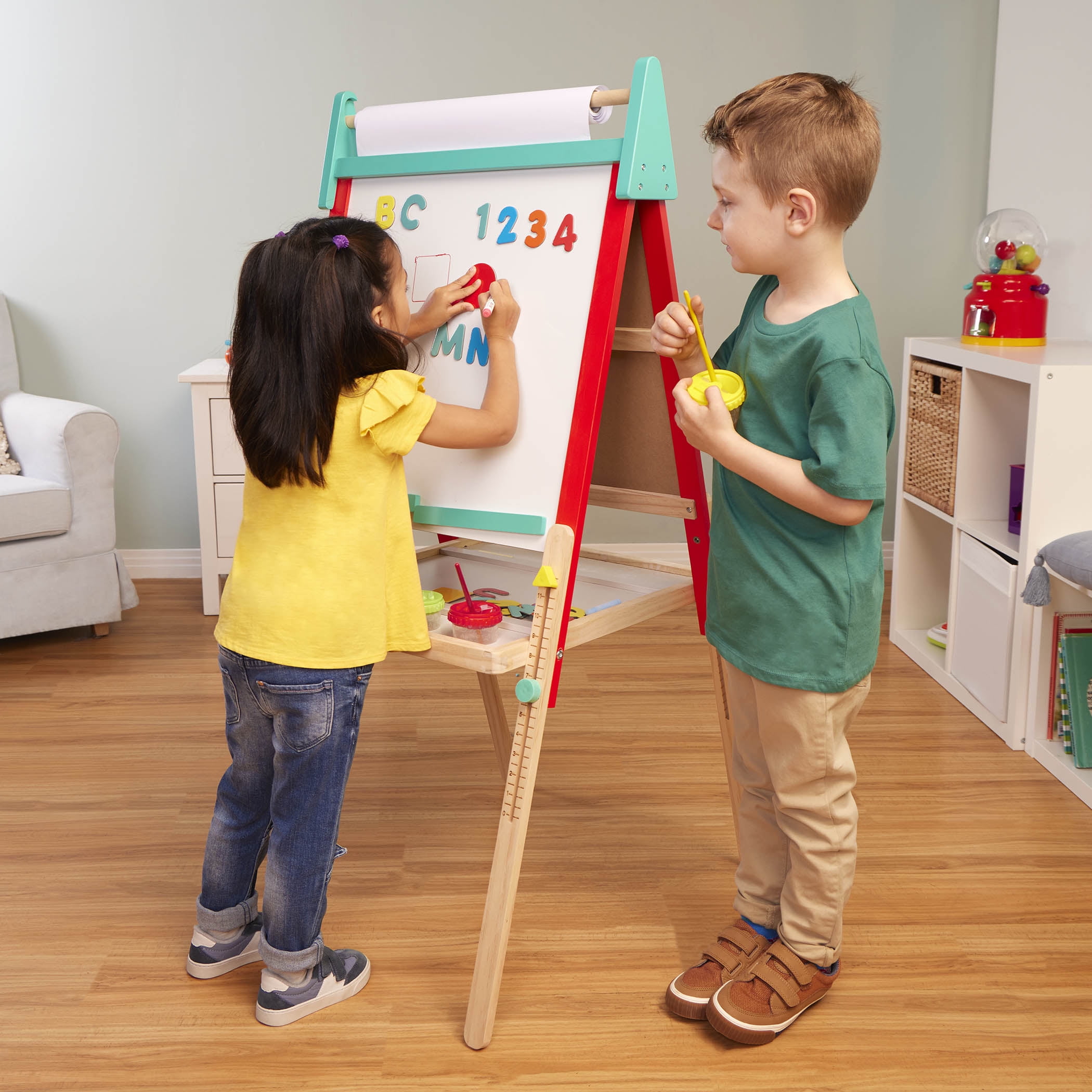 Battat All-in-One Art Easel 60 Pieces and 2-Sided Board for Toddlers Kids 3 Years Old