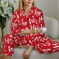 thumbnail image 6 of Fotbe Hohoho Pattern Long Sleeve Pajama Set for Women,Sleepwear Set,2-piece Loungewear Set,Soft PJs Comfy Nightwear with Pockets -, 6 of 7
