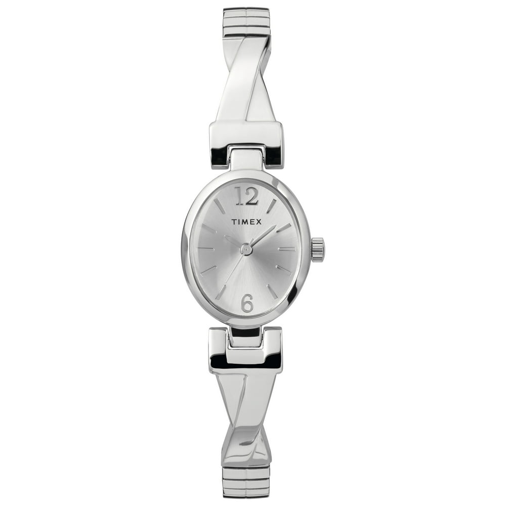 Timex - Timex Women's Fashion Stretch Bangle 21mm Silver-Tone Watch, Expansion Band - Walmart