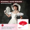 thumbnail image 4 of Uxcell Embroidered Flower Marabou Feather Fan, Vintage Folding Handheld Fan for Costume Party Dancing Wedding Show Red, 4 of 6